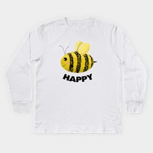 'Bee Happy' - Happy Bee Kids Long Sleeve T-Shirt